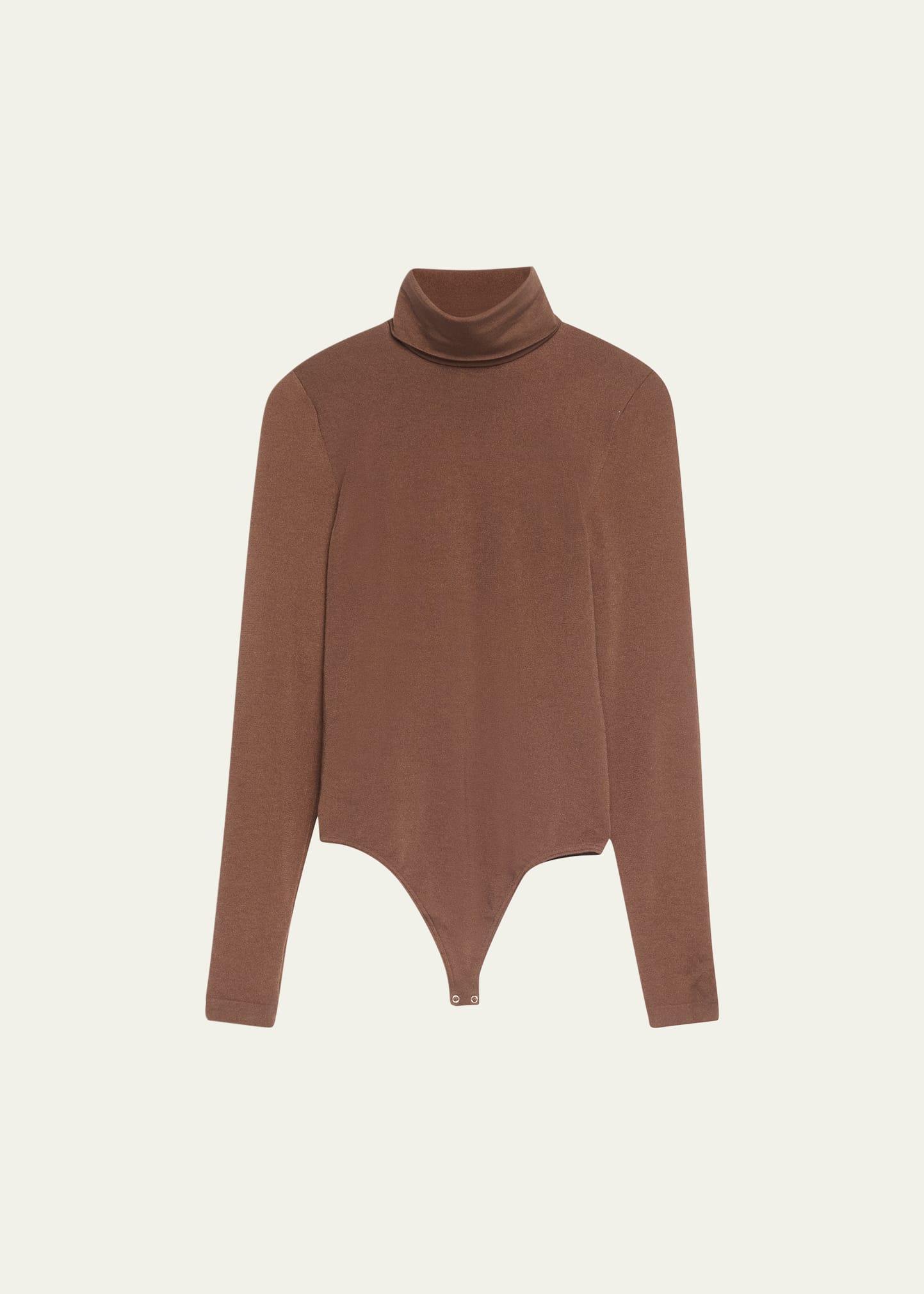 Womens Opaque Natural Colorado String Long-Sleeve Bodysuit Product Image