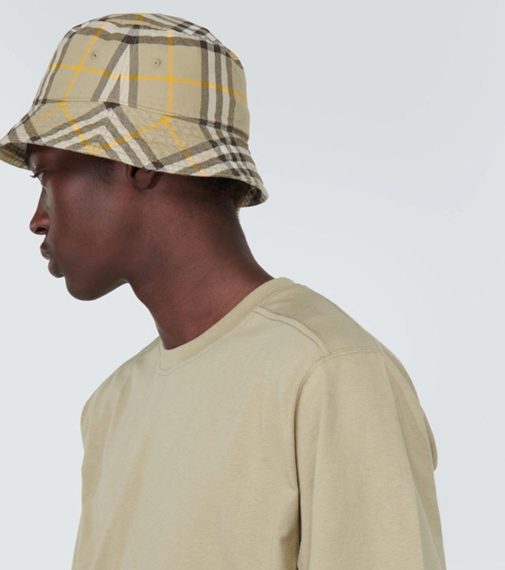 BURBERRY Archive Check Cotton Bucket Hat In Hunter Product Image