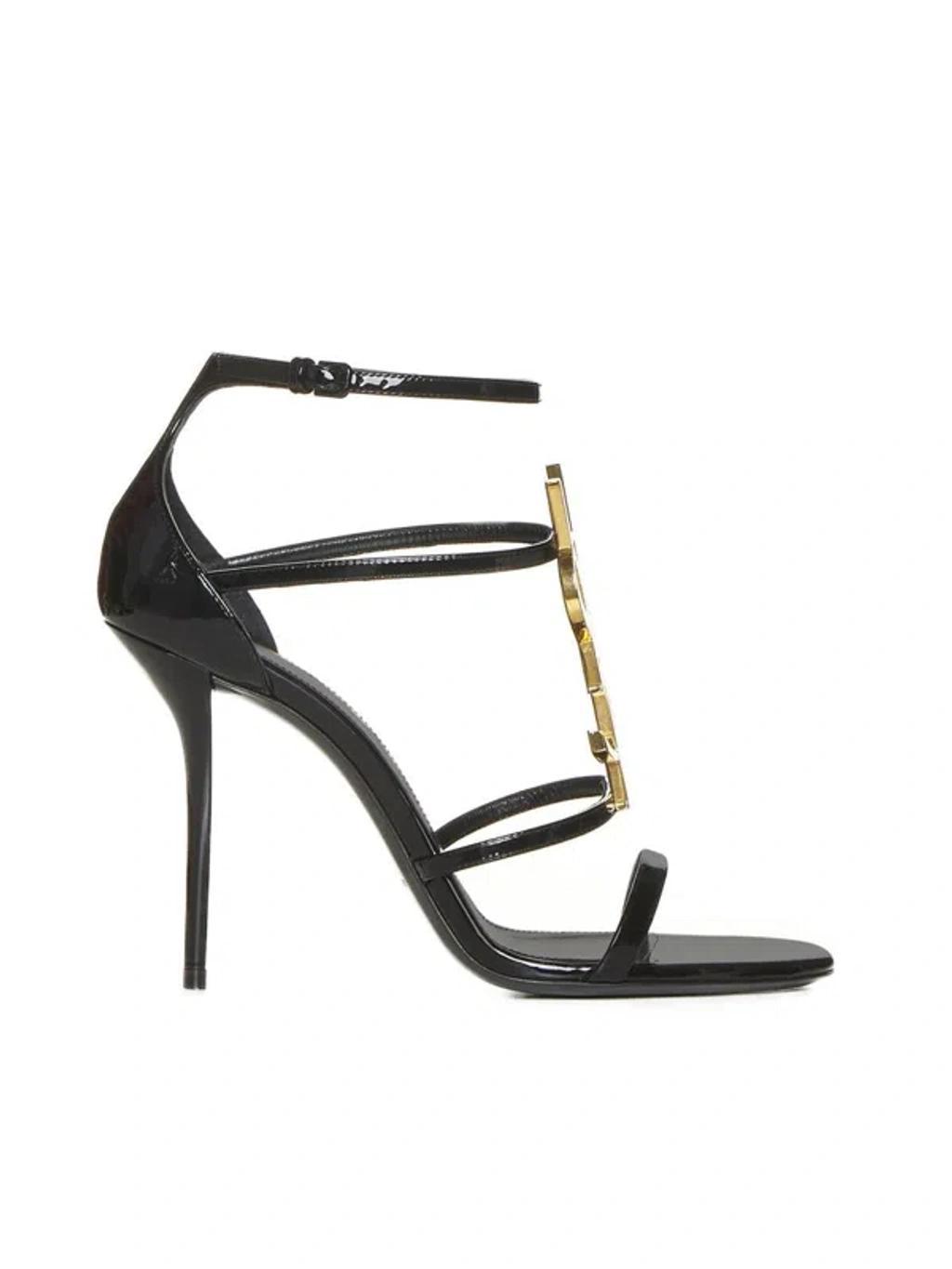 100mm Cassandra Leather Sandals In Black Product Image