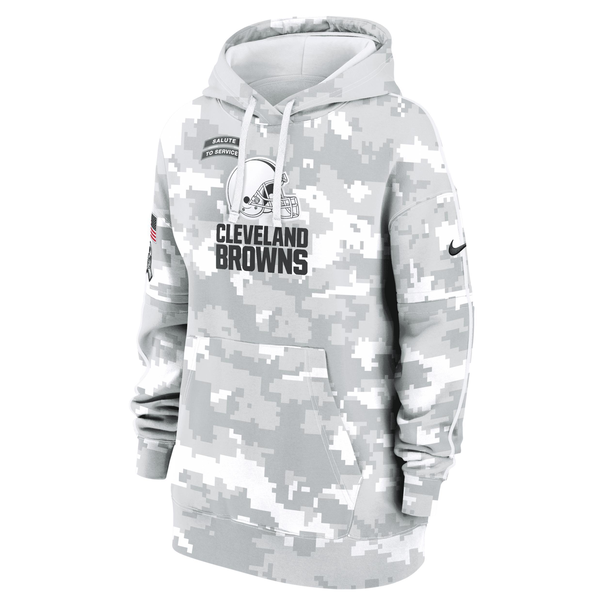 Cleveland Browns Salute to Service Primary Edge Club Nike Women's NFL Pullover Hoodie Product Image