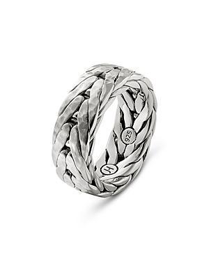 Mens Hammered Sterling Silver Ring Product Image