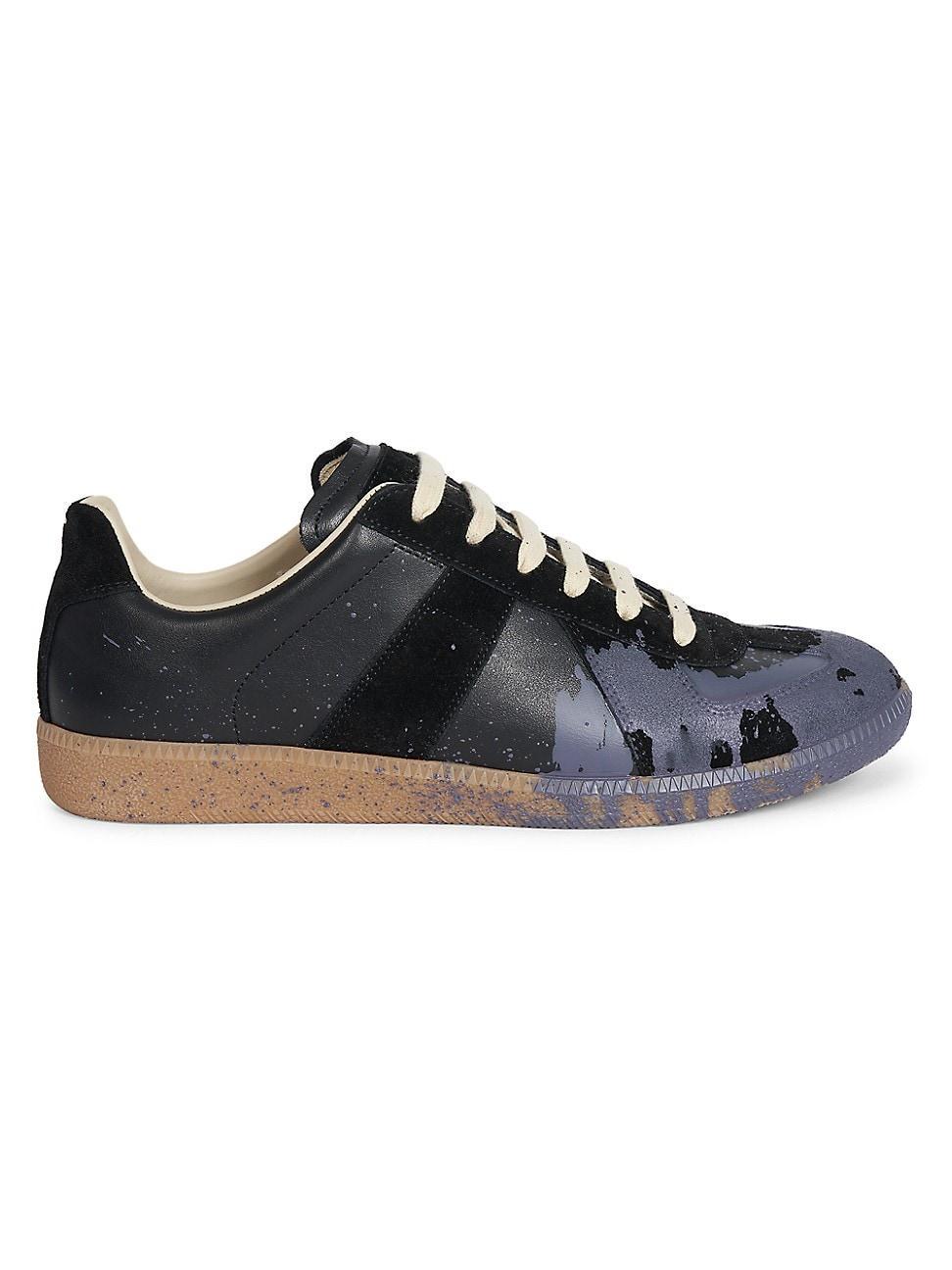 Womens Replica Paint Splatter Leather & Suede Low-Top Sneakers Product Image