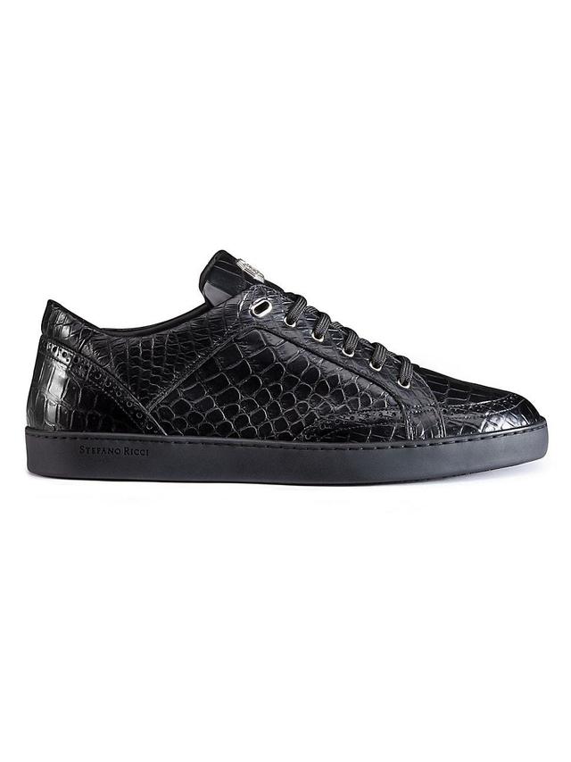 Mens Matted Crocodile Leather Sneakers Product Image