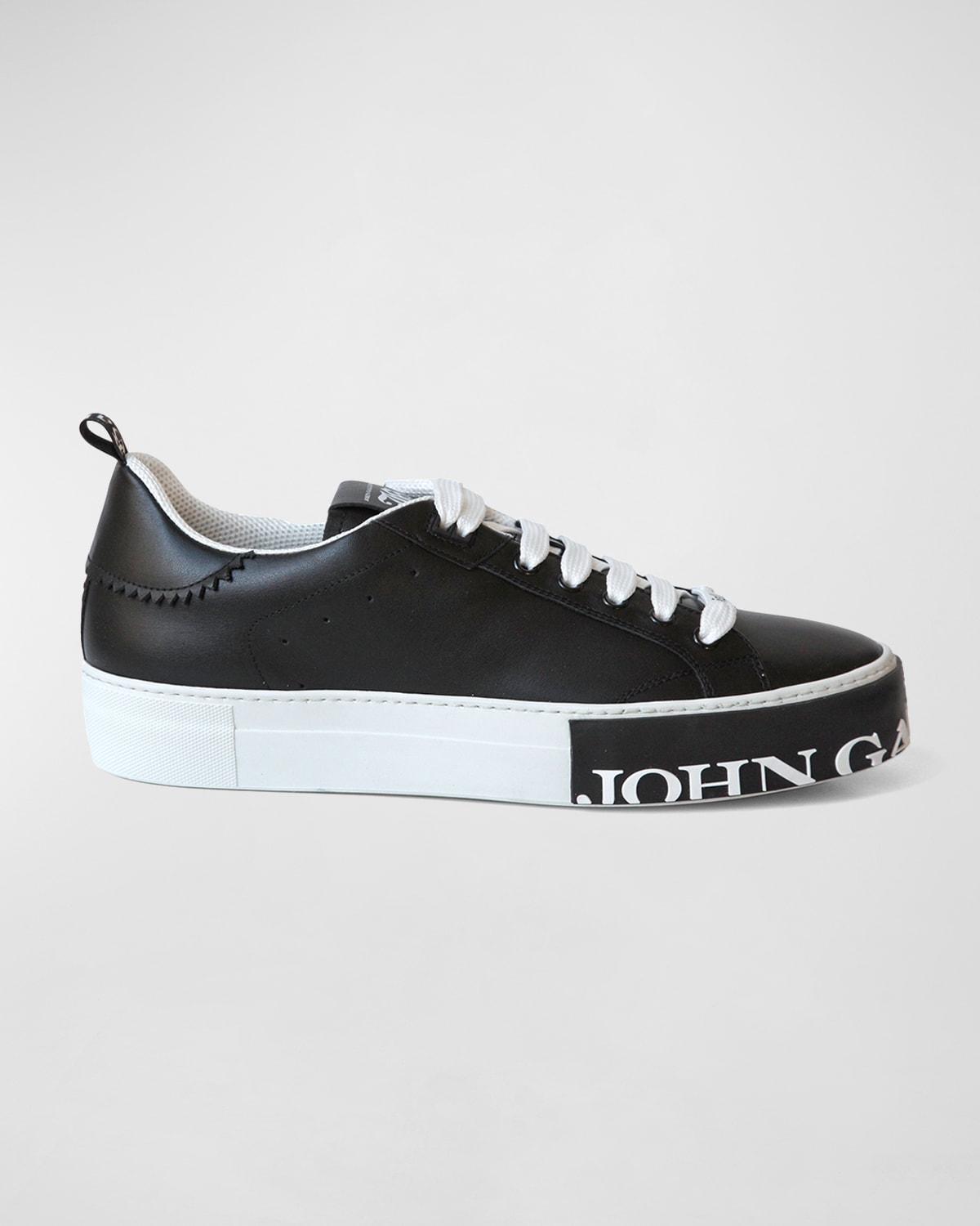 Mens Logo Sole Low-Top Leather Sneakers Product Image