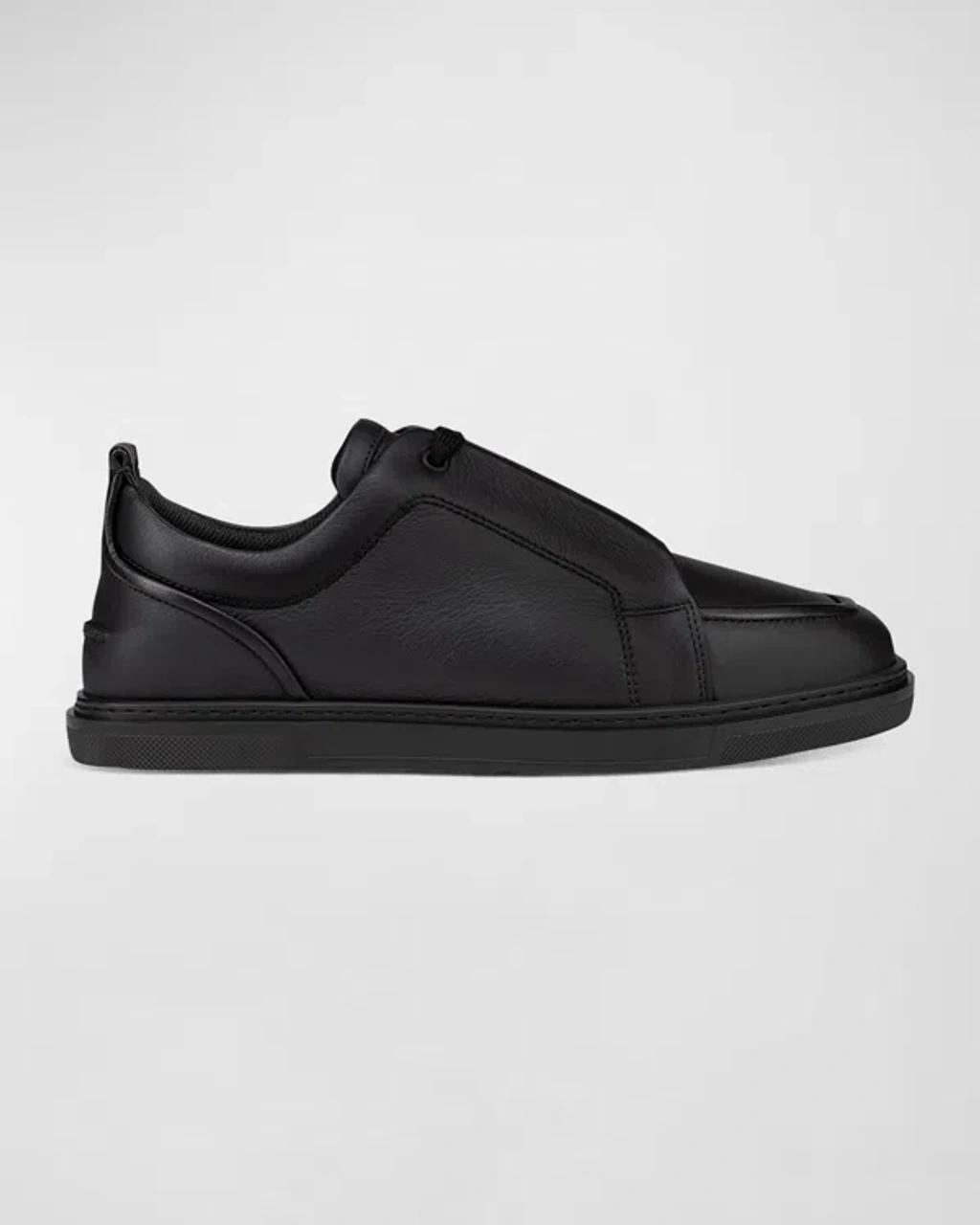 CHRISTIAN LOUBOUTIN Men's Jimmy Low-top Nappa Leather Sneakers In Black Product Image