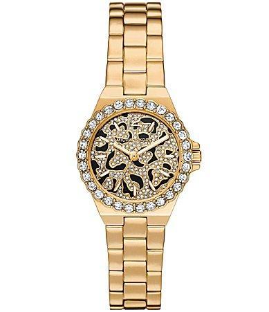 Michael Kors Womens Lennox Quartz Three-Hand Gold-Tone Stainless Steel Watch 30mm Product Image