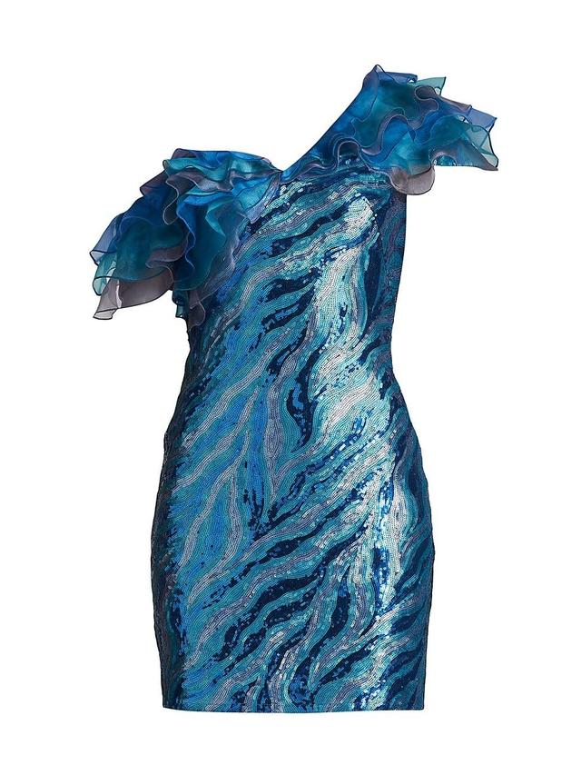 SHO by Tadashi Shoji Sequin One-Shoulder Sheath Cocktail Dress Product Image