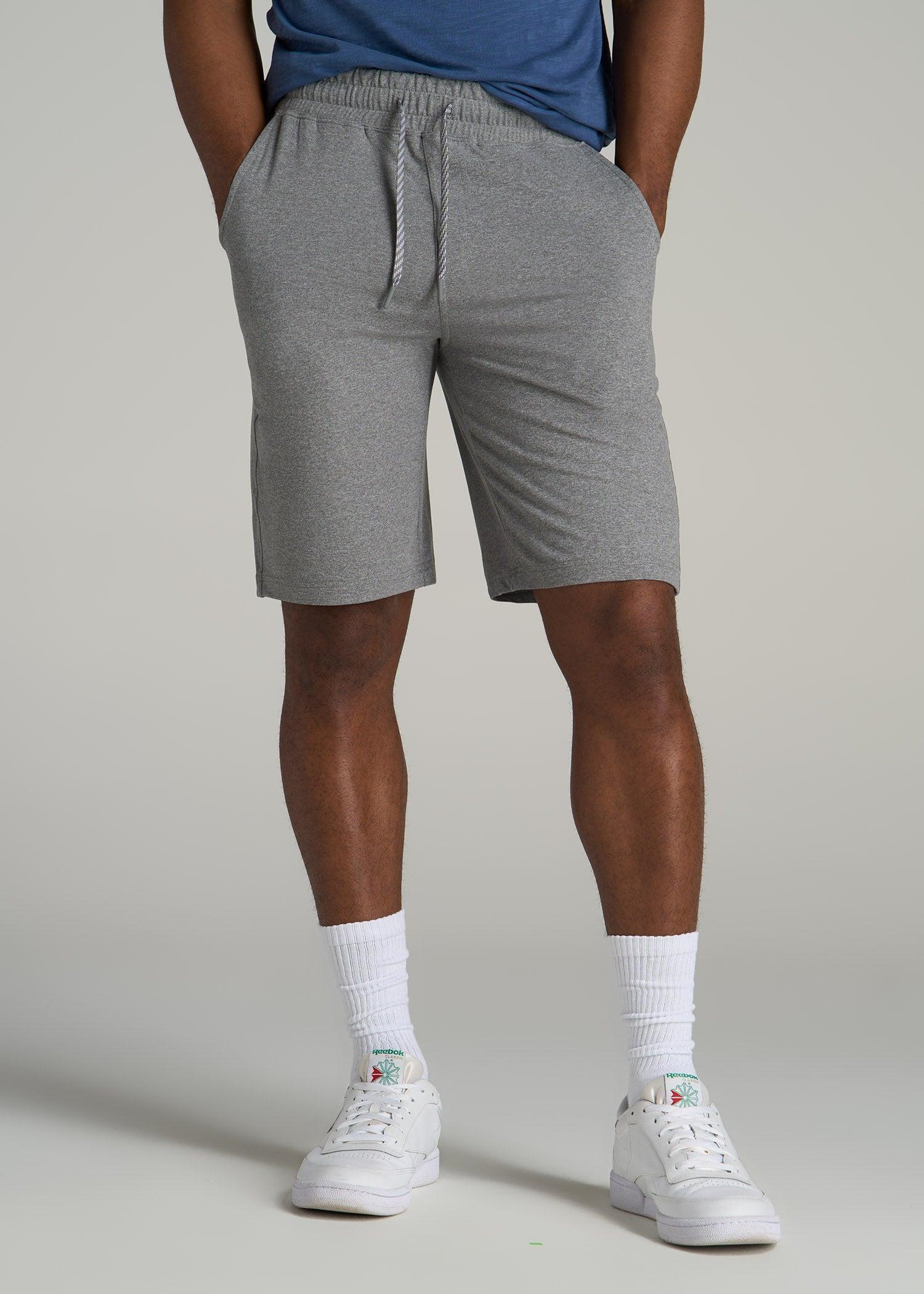 Weekender Stretch Lounge Shorts for Tall Men in Heathered Grey Product Image