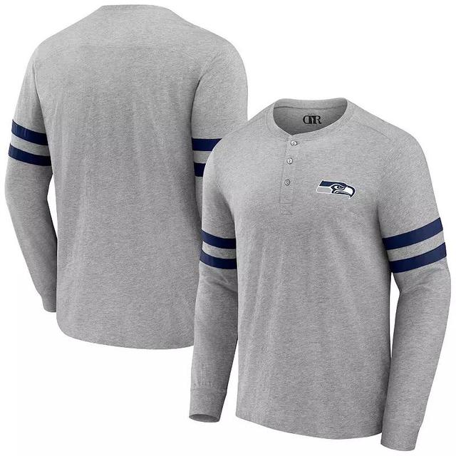 Mens Nfl x Darius Rucker Collection by Fanatics Heather Gray Seattle Seahawks Henley Long Sleeve T-shirt Product Image