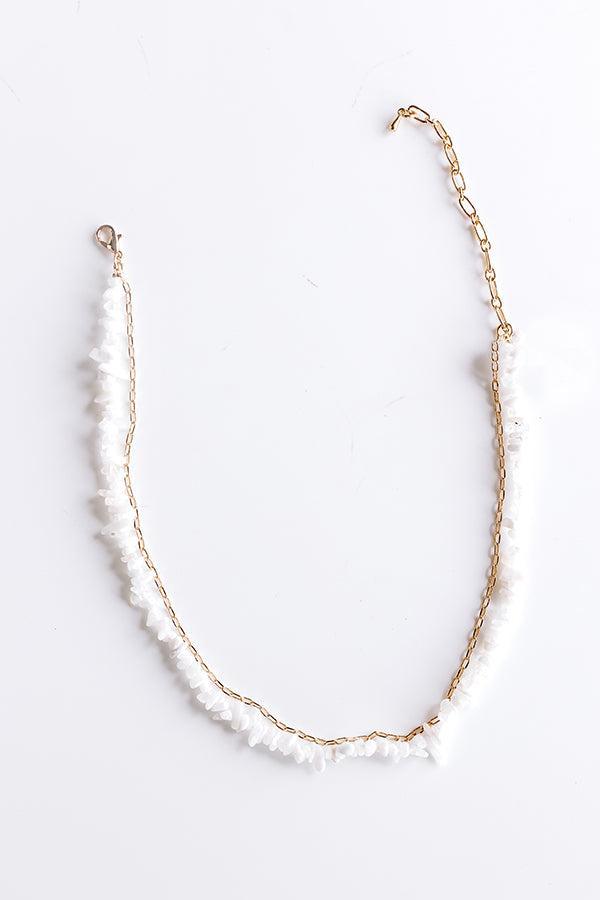 Seaside Bliss Semi Precious Layered Necklace in White Product Image