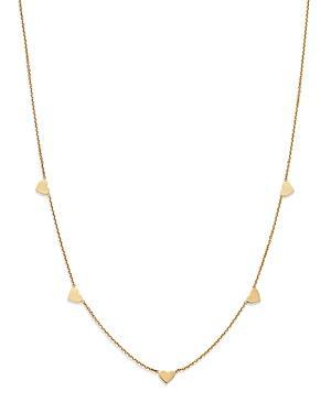 Moon & Meadow 14K Yellow Gold Heart Station Necklace, 18-20 Product Image