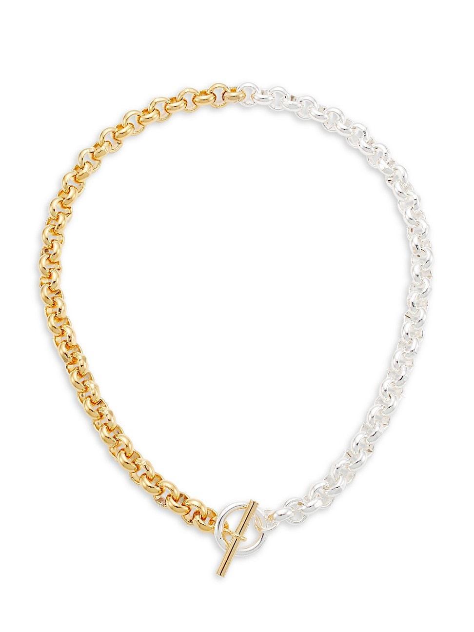 Womens Rhodes Two-Tone 24K Gold-Plate & Platinum-Plated Chain Necklace Product Image