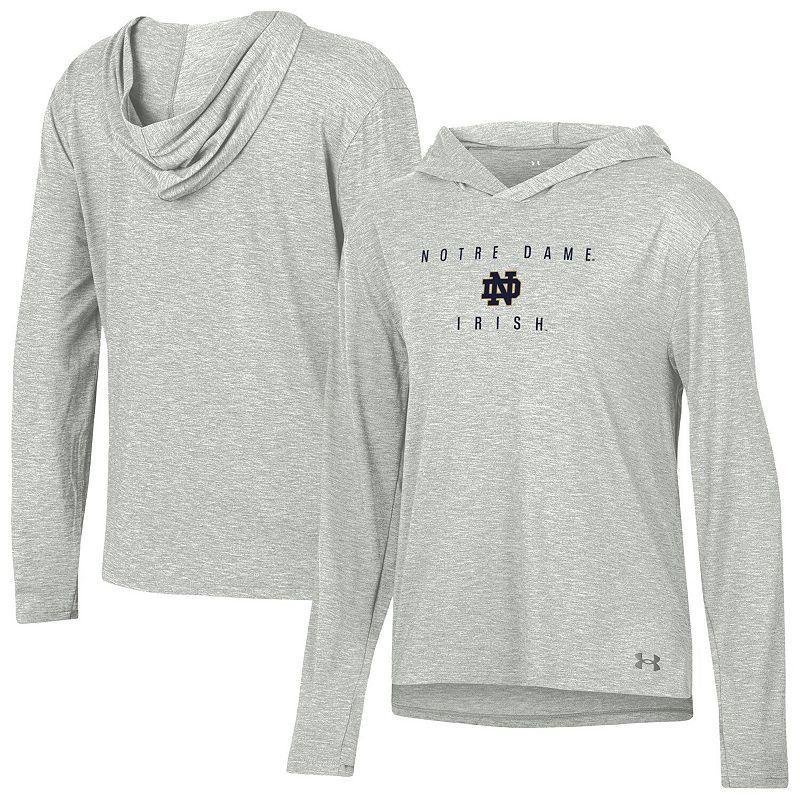 Womens Under Armour Heather Gray South Carolina Gamecocks Inline Super-Soft Breezy Long Sleeve Tri-Blend Hoodie T-Shirt Product Image