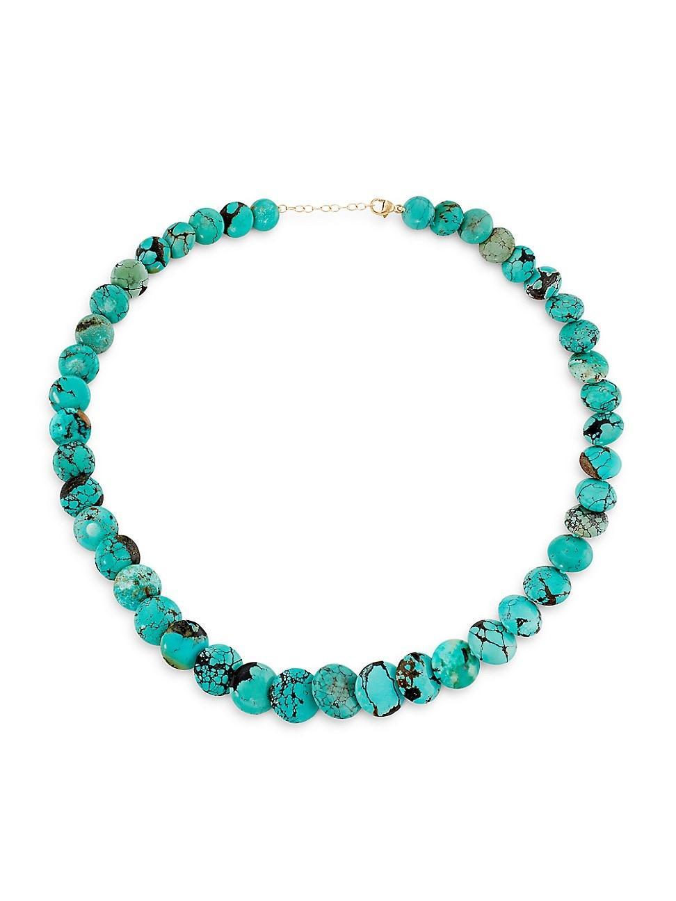 Womens Nevada 14K Yellow Gold & Turquoise Beaded Necklace Product Image