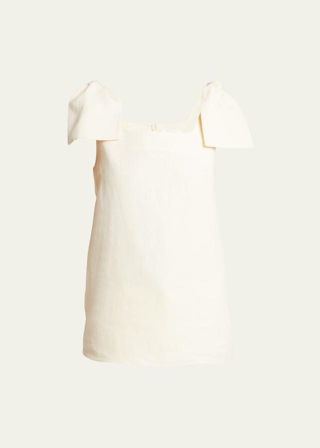 Womens Knotted Sleeveless Linen Top Product Image