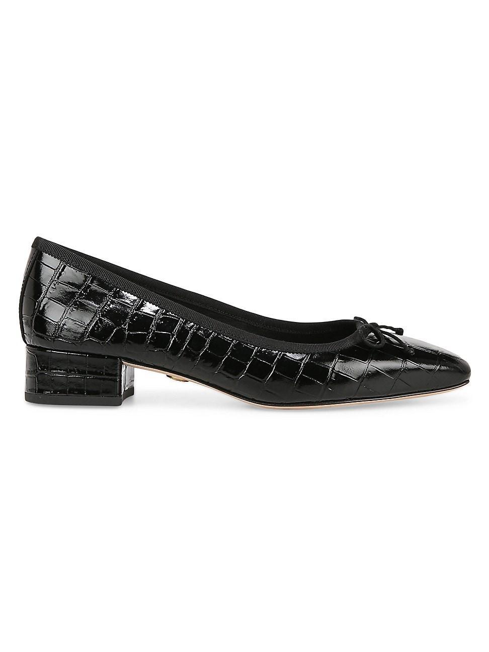 Womens Cecile Crocodile-Embossed Leather Pumps Product Image