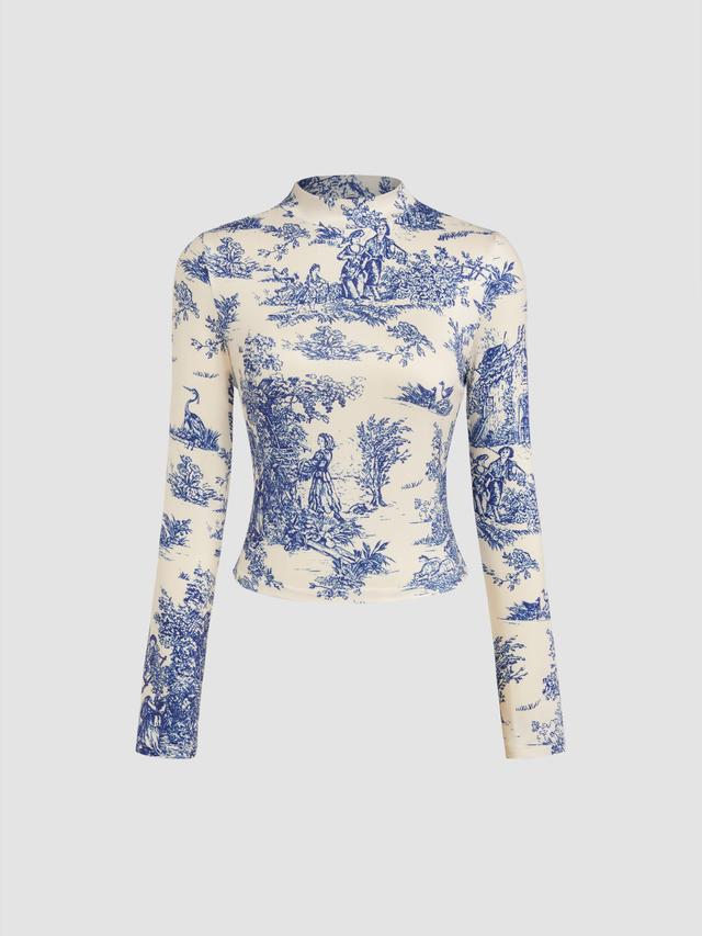 Floral Knitted Long Sleeve Top Product Image