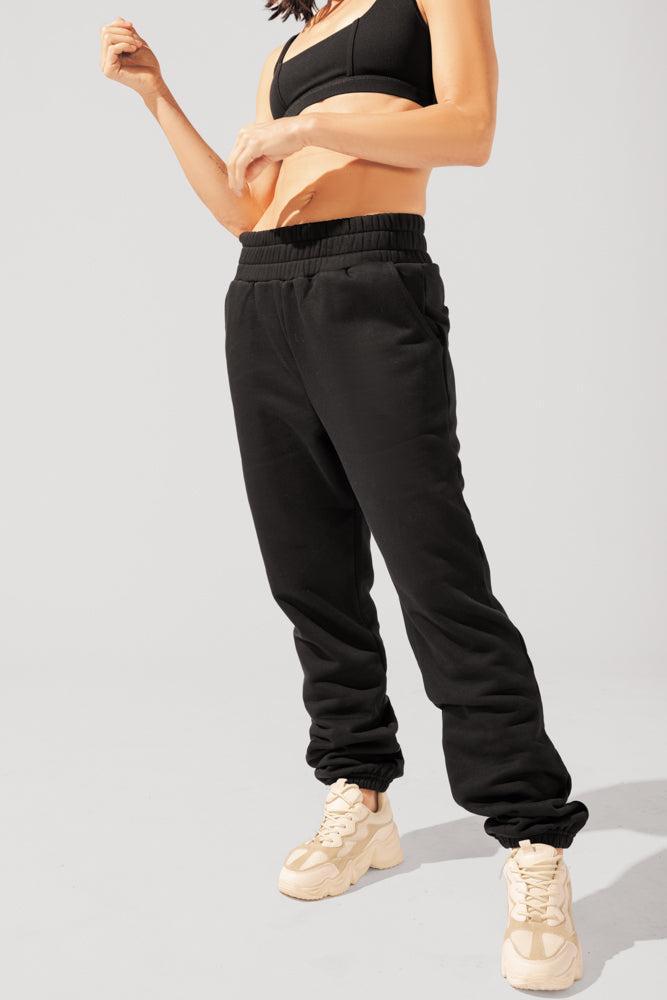 Cloud Rollover Sweatpant - Black Product Image