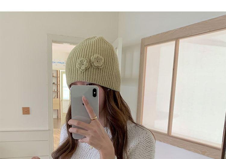 Floral Knit Beanie Product Image