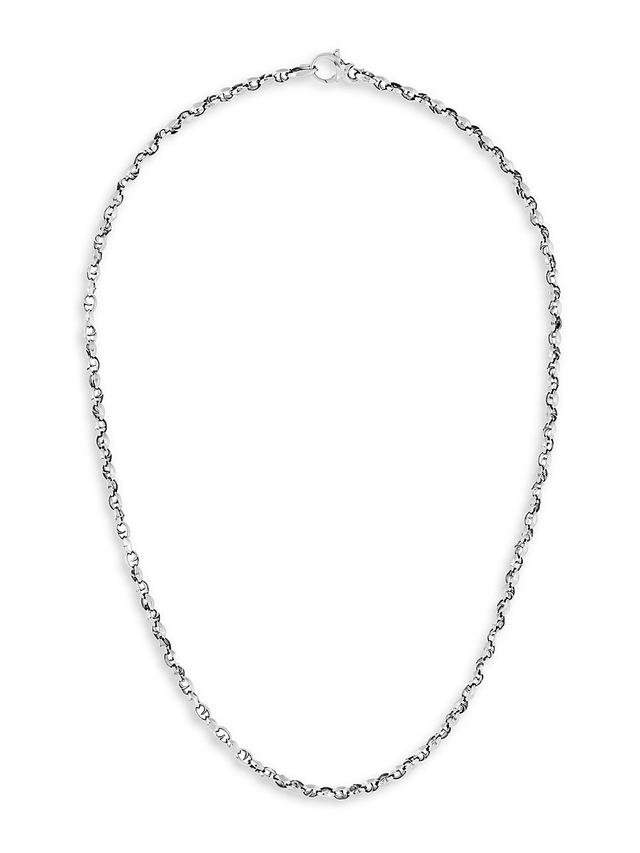 Mens Classic Medium Link Sterling Silver Necklace Product Image