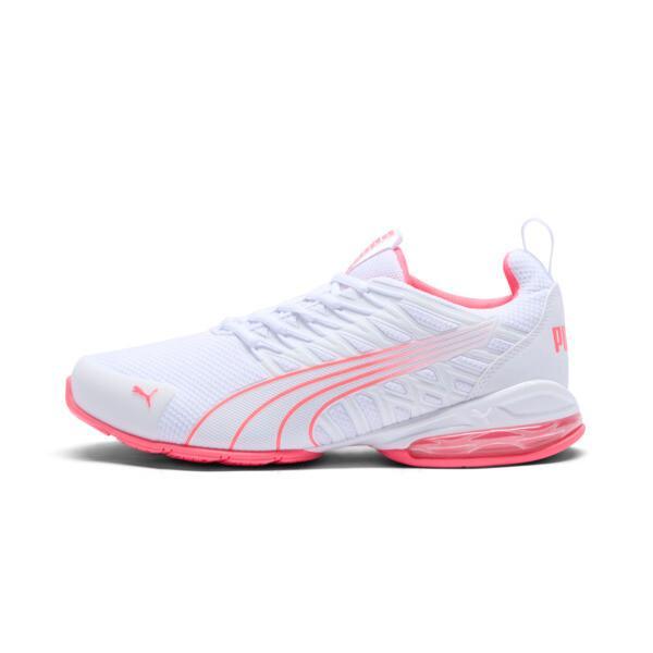 PUMA Voltaic Evo Women's Wide Running Shoes in White/Sunset Glow Product Image