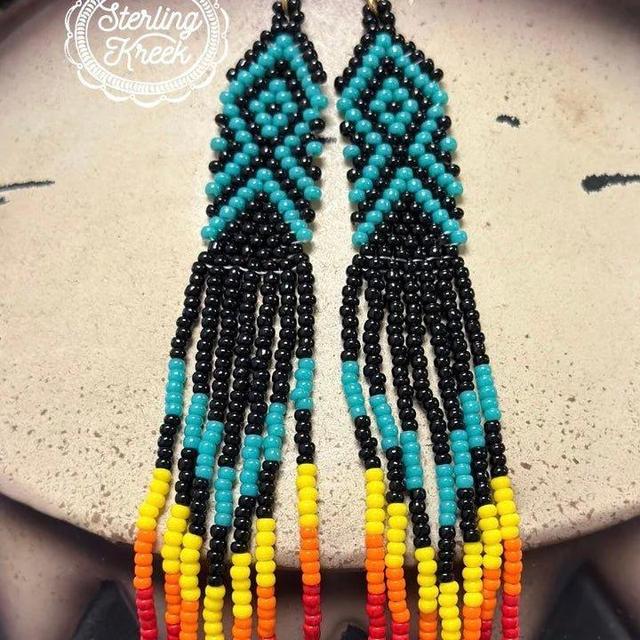 Aztec Seed Bead Earrings Product Image