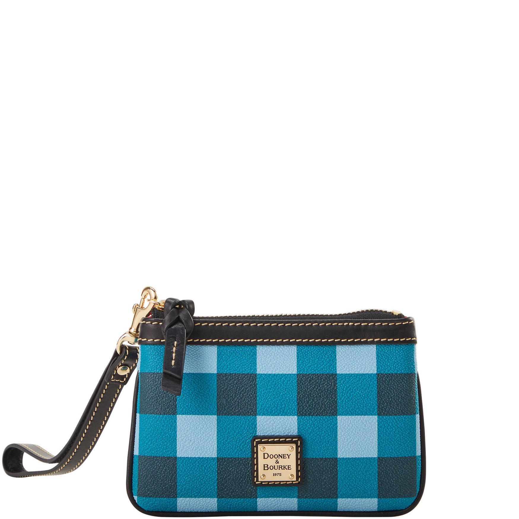 Dooney & Bourke Womens Tucker Medium Coated Cotton Wristlet in Teal Product Image