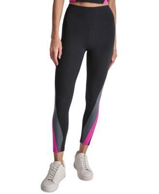 Dkny Sport Womens High-Rise Colorblocked 7/8 Leggings - Black Product Image