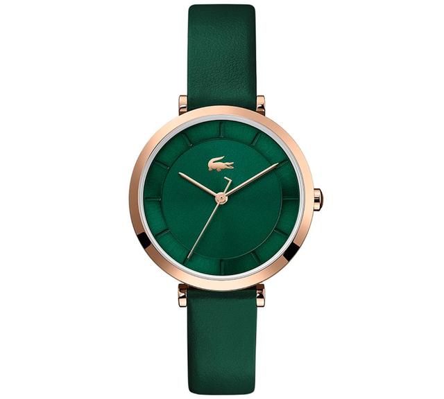 Lacoste Womens Geneva Green Leather Strap Watch 32mm - Green Product Image