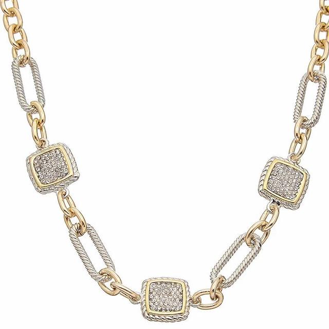 Juvell 18k Gold Plated Cubic Zirconia Necklace, Womens Two Tone Product Image