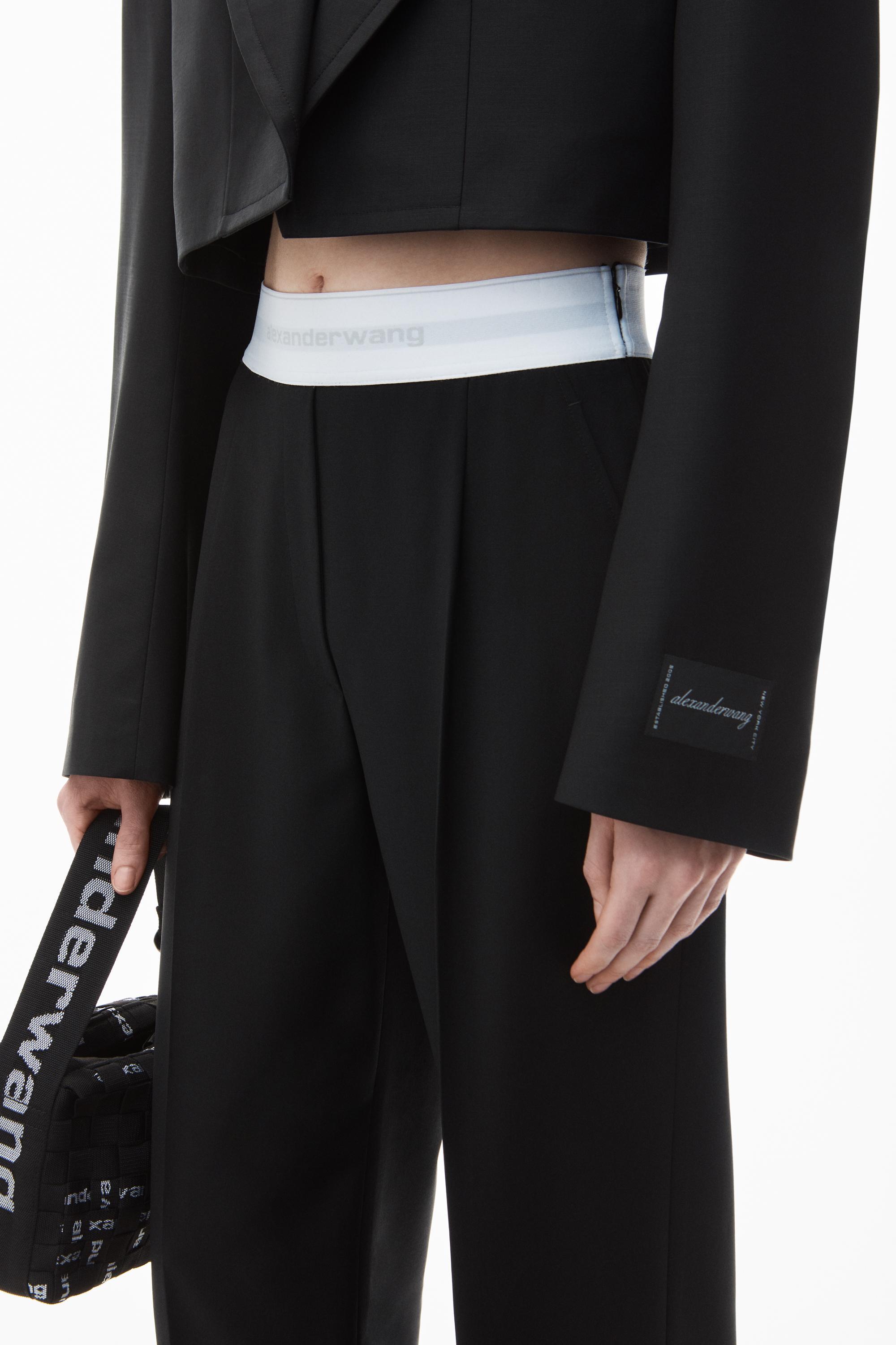 High-waist Pleated Pant With Logo Elastic Product Image