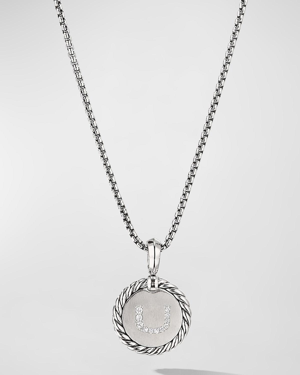 Womens Initial Charm with Pav Diamonds Product Image