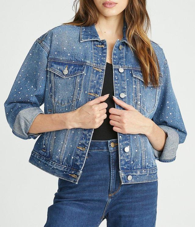 Driftwood After Party Rhinestone Embellished Denim Jacket Product Image