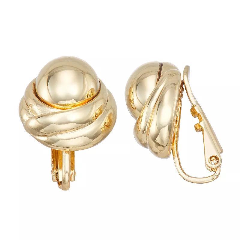 Napier Gold Tone Knotted Stud Earrings, Womens Product Image