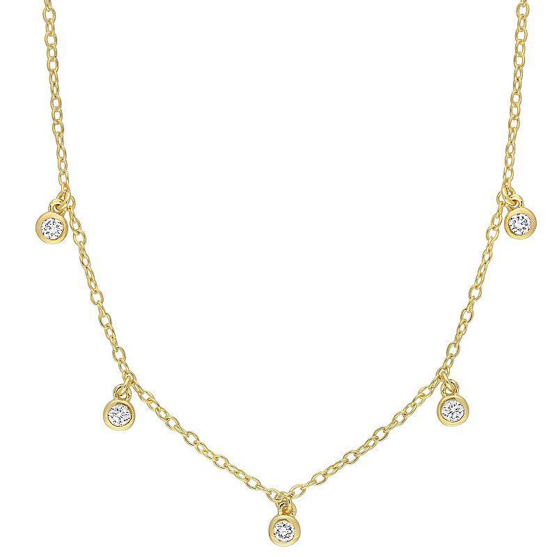 Stella Grace 18k Gold Over Silver 1/6 Carat T.W. Lab-Grown Diamond Station Necklace, Womens 18k Gold Plated Product Image