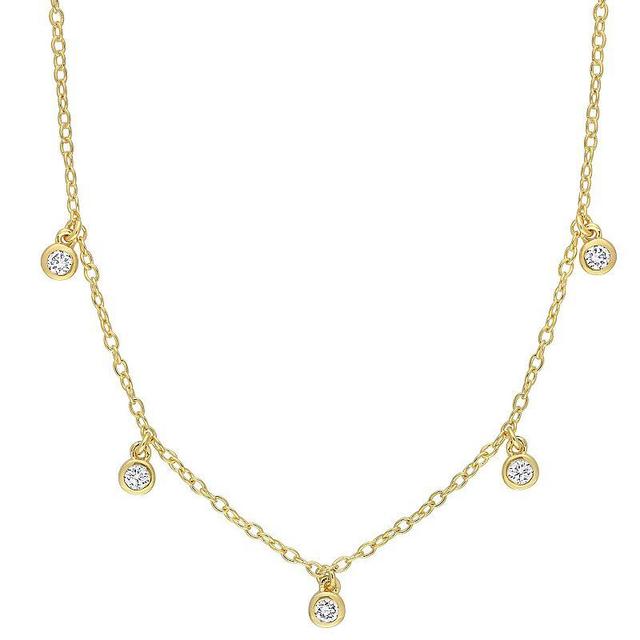 Stella Grace 18k Gold Over Silver 1/6 Carat T.W. Lab-Grown Diamond Station Necklace, Womens 18k Gold Plated Product Image