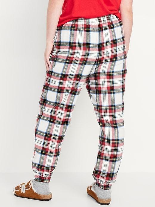 High-Waisted Flannel Pajama Joggers Product Image