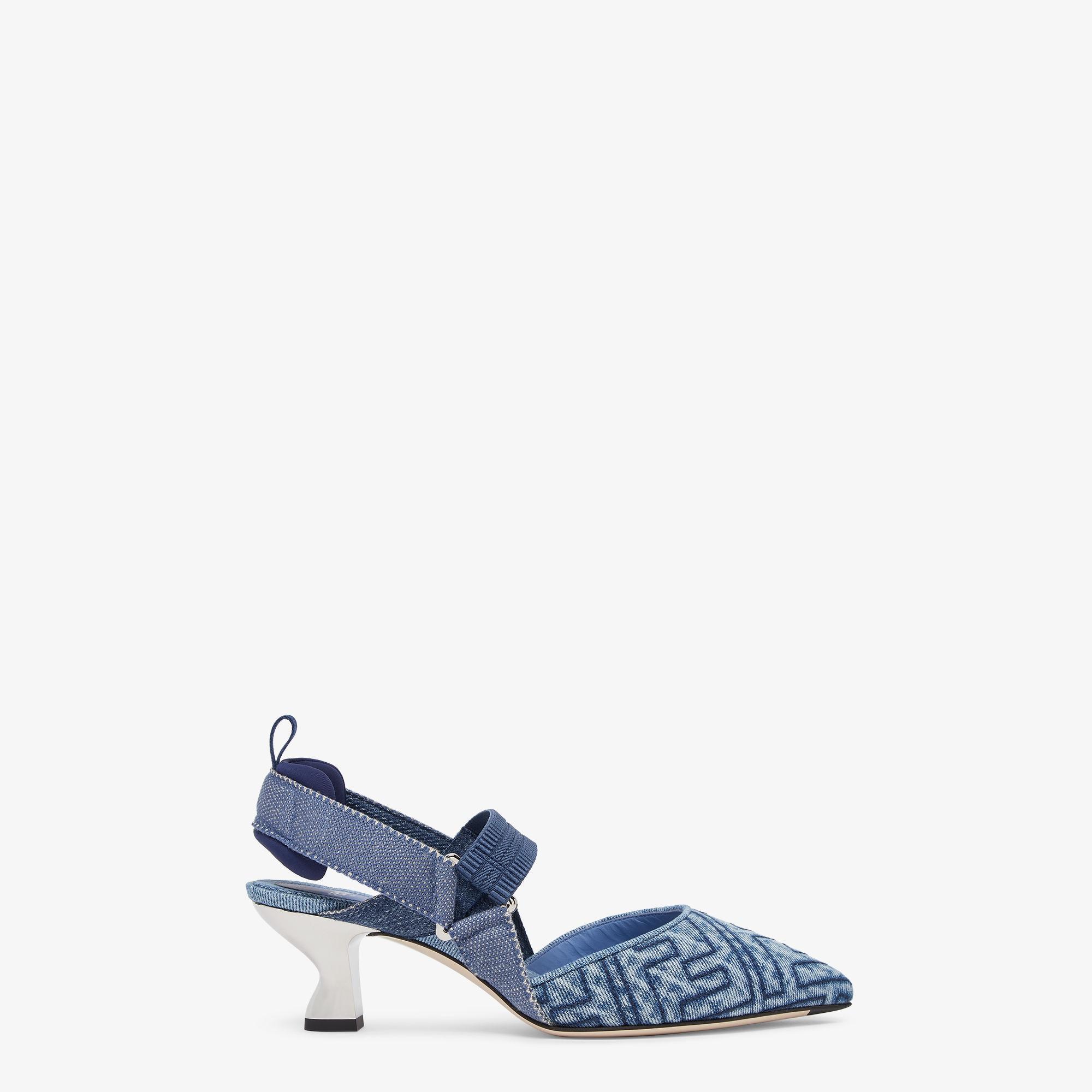 ColibrìBlue denim medium-heeled slingbacks Product Image