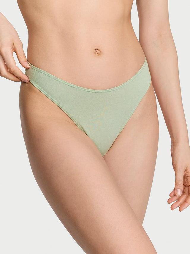 Stretch Cotton High-Leg Scoop Thong Panty Product Image