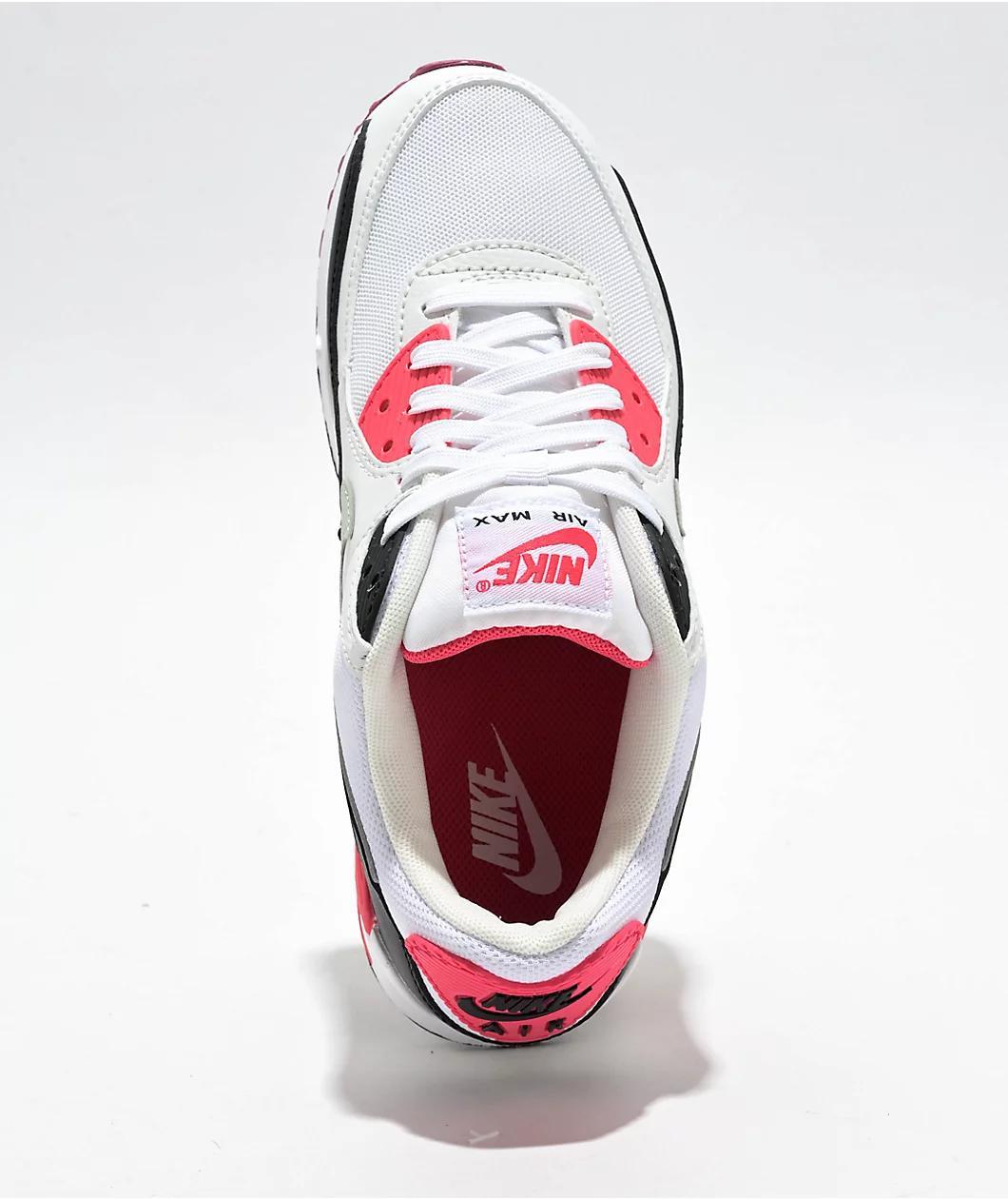 Nike Air Max 90 White, Black & Pink Foam Shoes Product Image