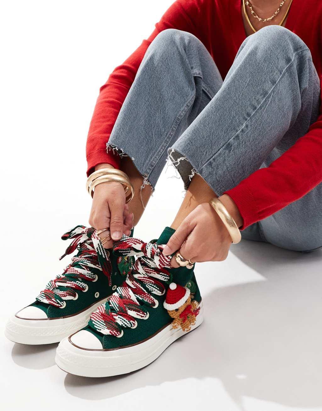 Converse Chuck 70 Christmas sneakers in green and red details  Product Image