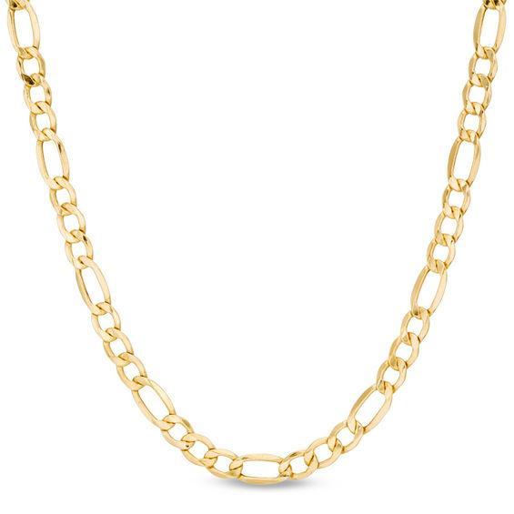 Men's 5.8mm Figaro Chain Necklace in Hollow 14K Gold - 24" Product Image