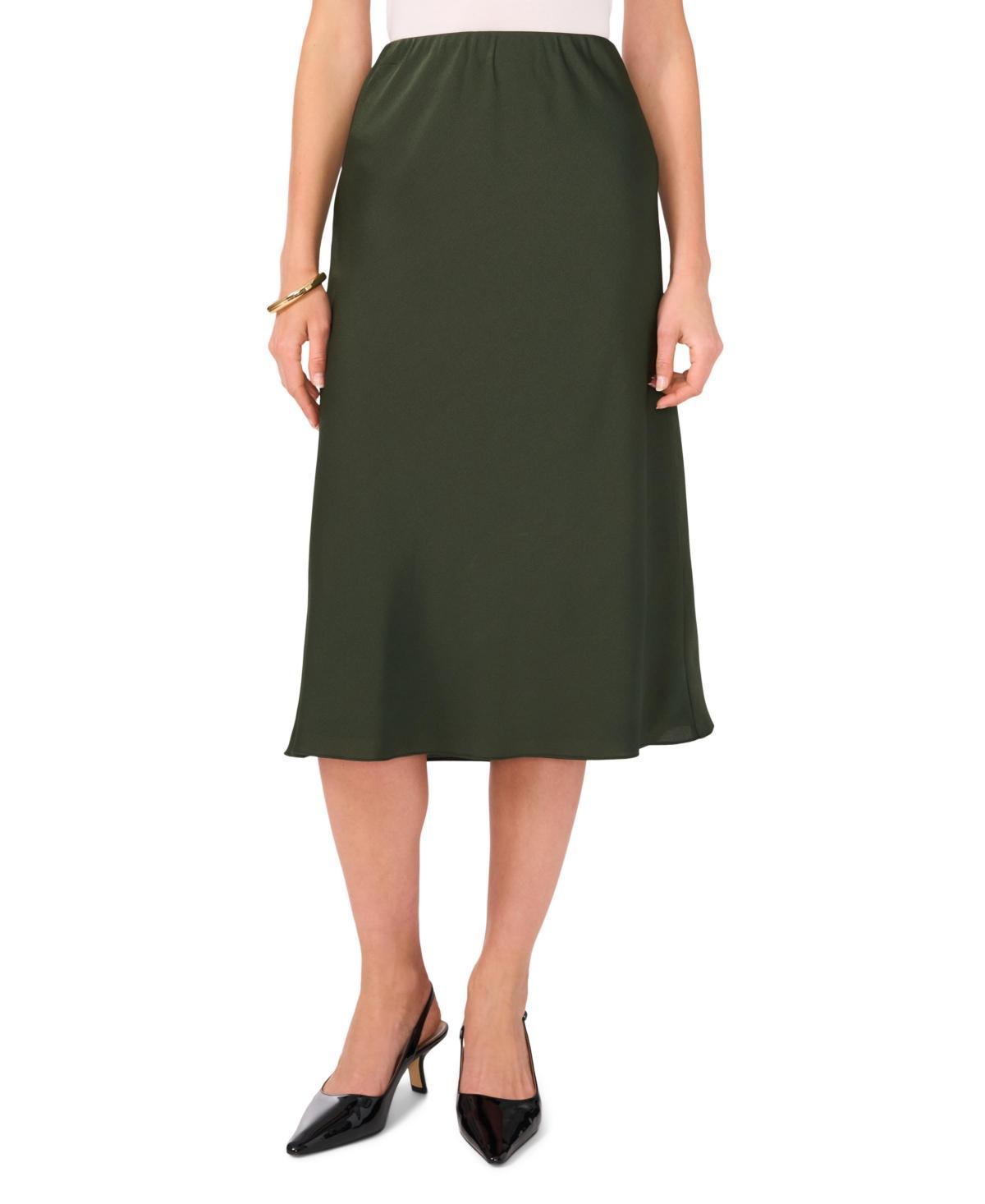 Vince Camuto Womens Satin A-Line Pull-On Midi Skirt Product Image