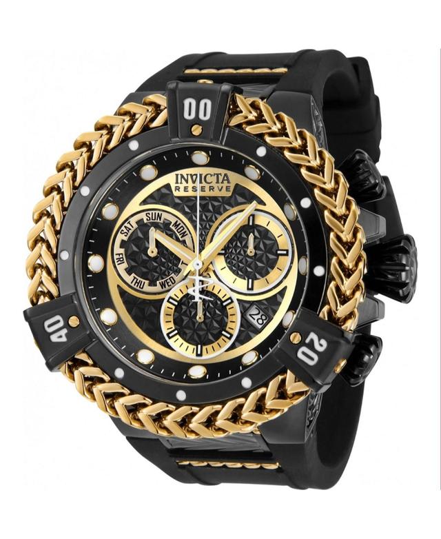 Invicta Mens 33156 Reserve Quartz Chronograph Black, Gold Dial Watch - Black Product Image