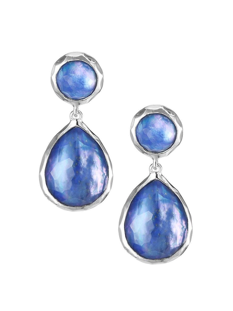 Womens Rock Candy Sterling Silver & Triplet Double-Drop Earrings Product Image