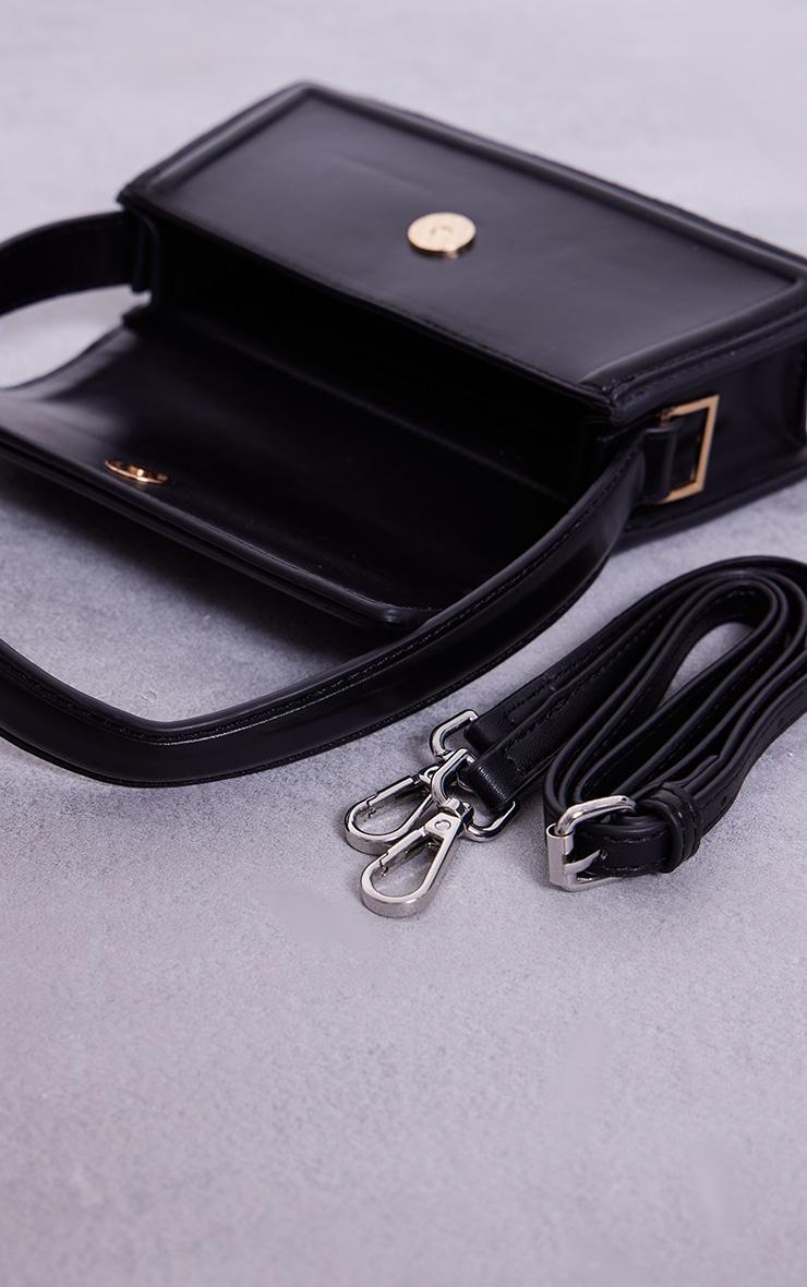 Black Rectangular Shaped Handle Cross Body Bag Product Image