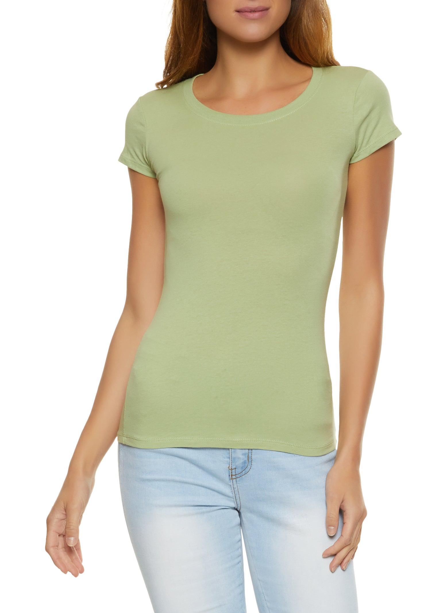 Womens Basic Scoop Neck Tee Product Image