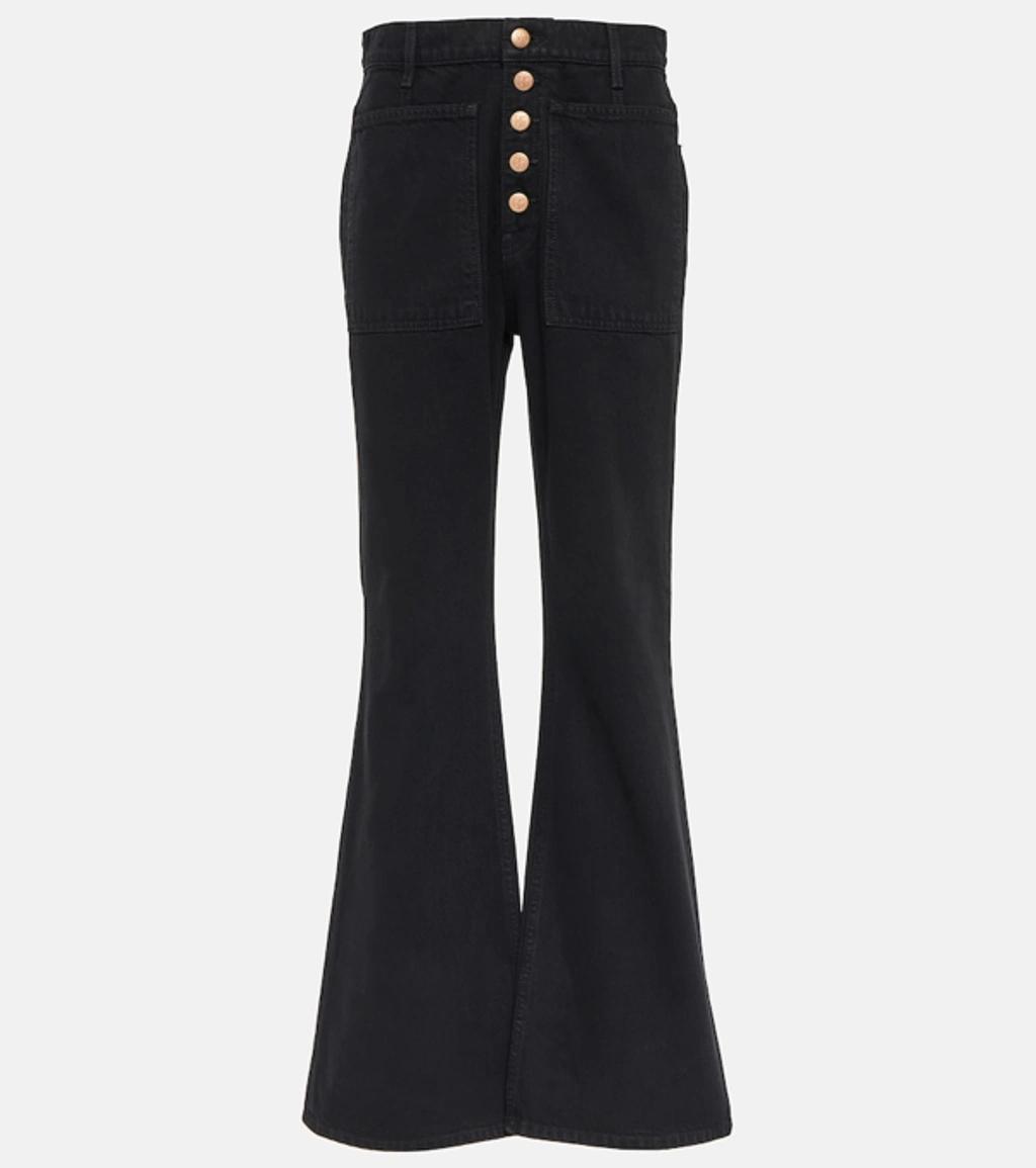 Lou High-rise Flared-leg Jeans In Noir Wash Product Image