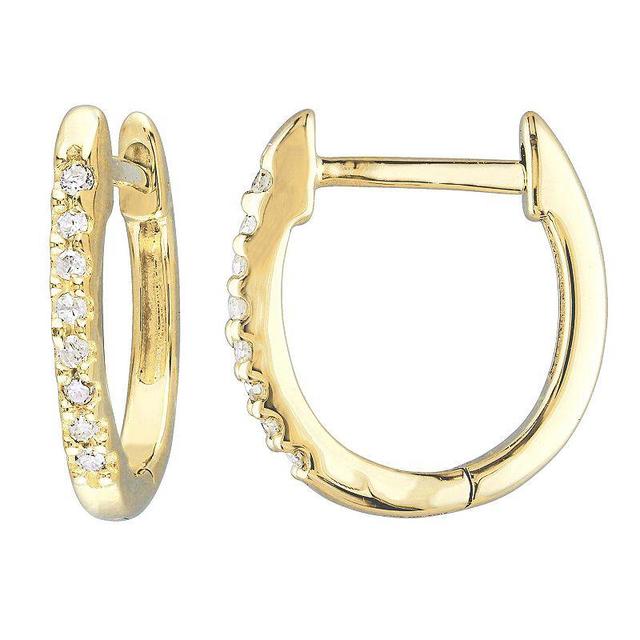 Stella Grace 10K Gold 1/10 Carat T.W. Diamond Hoop Earrings, Womens Product Image