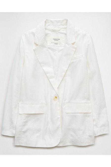 AE Drapey Linen-Blend Blazer Women's Product Image